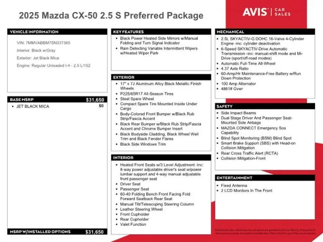 2025 MAZDA CX-50 PREFERRED  