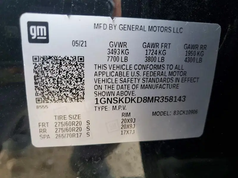 2021 CHEVROLET SUBURBAN K1500 Z71  