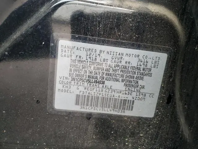 2020 NISSAN KICKS SV  