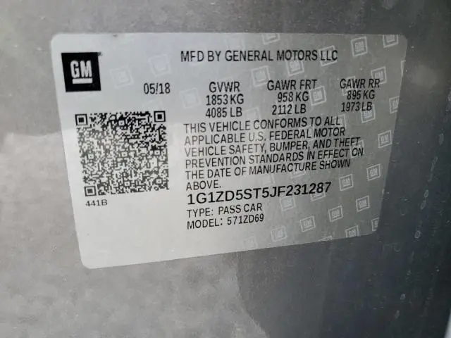 2018 CHEVROLET MALIBU LT  