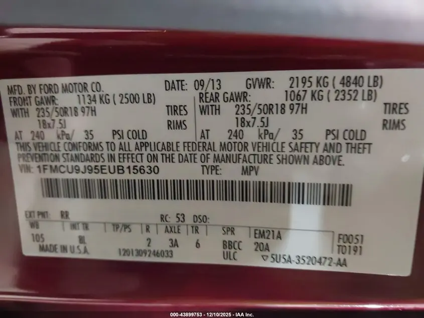 2014 FORD ESCAPE TITANIUM