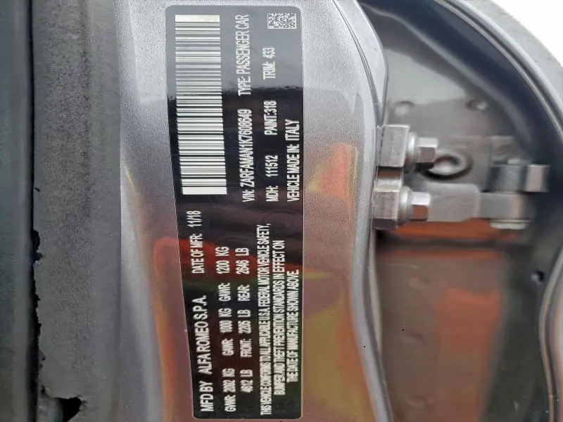 2019 ALFA ROMEO GIULIA   