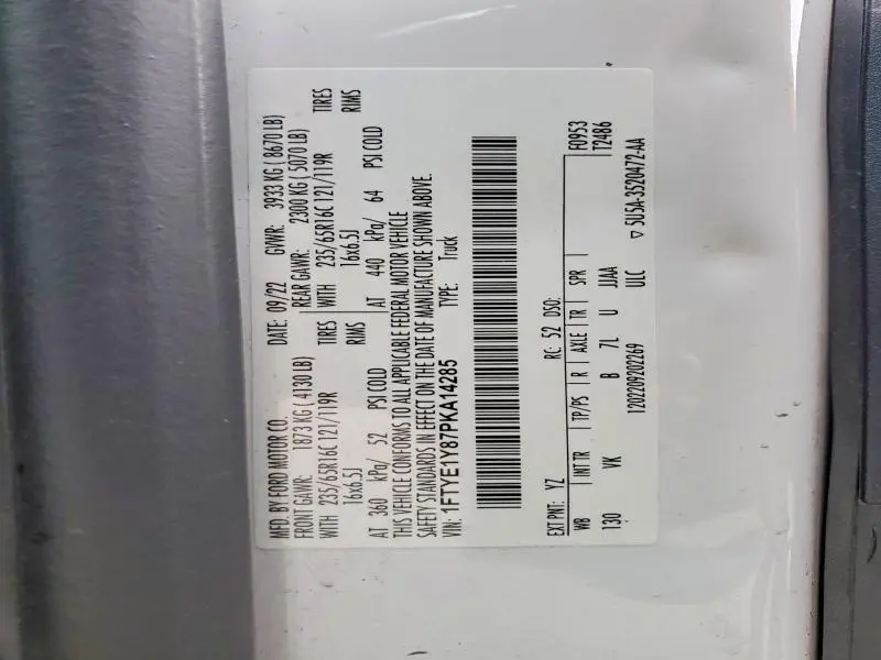 2023 FORD TRANSIT T-150-R&D-PRI FLEET-CK ENG ON