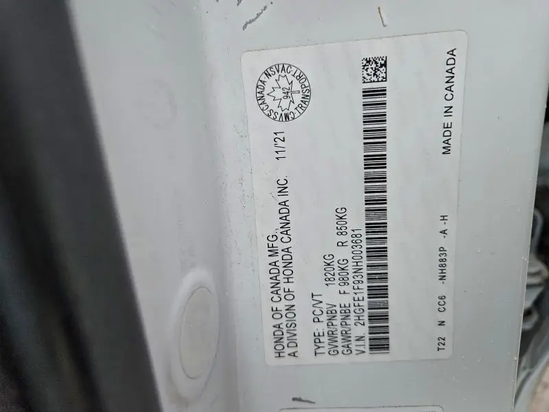 2022 HONDA CIVIC TOURING  