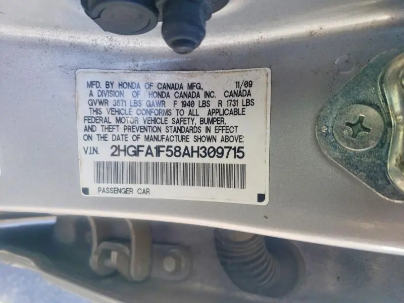 2010 HONDA CIVIC LX  