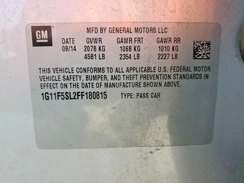 2015 CHEVROLET MALIBU LTZ  