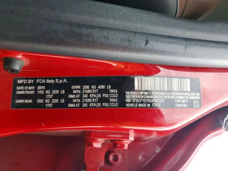 2016 FIAT 500X LOUNGE  