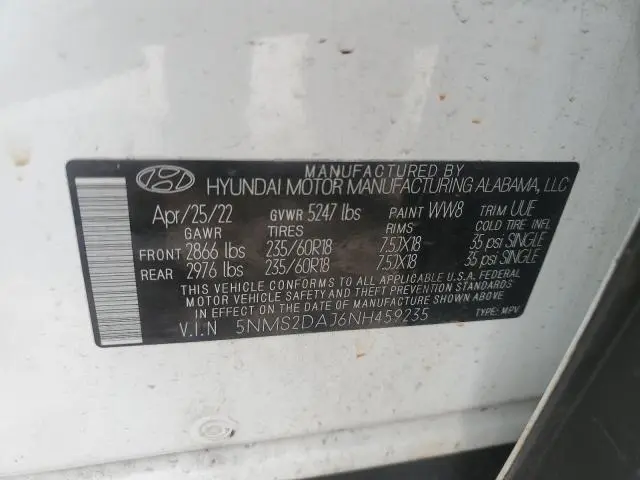 2022 HYUNDAI SANTA FE SEL  