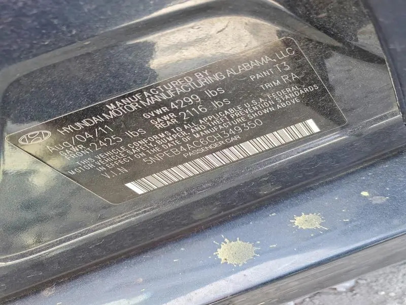 2012 HYUNDAI SONATA GLS  