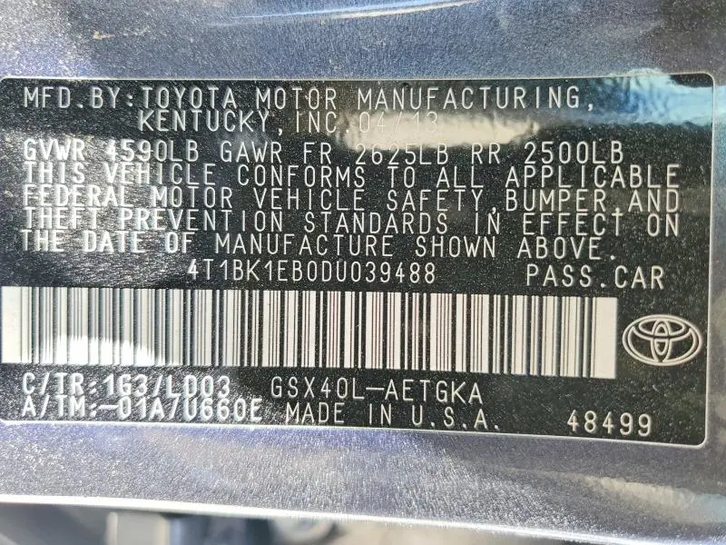 2013 TOYOTA AVALON XLE  