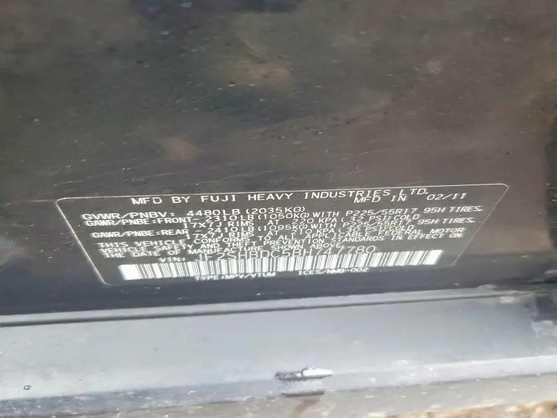 2011 SUBARU FORESTER 2.5X PREMIUM  