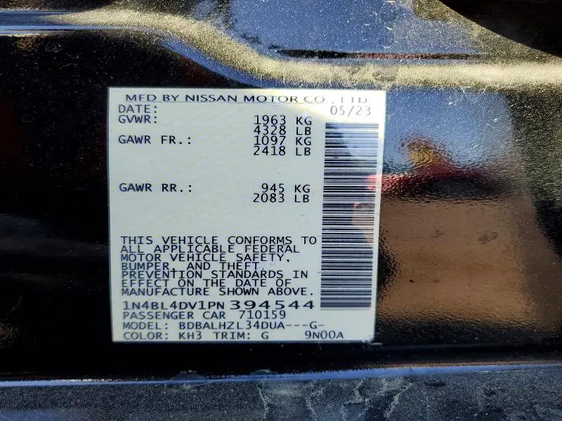 2023 NISSAN ALTIMA SV  
