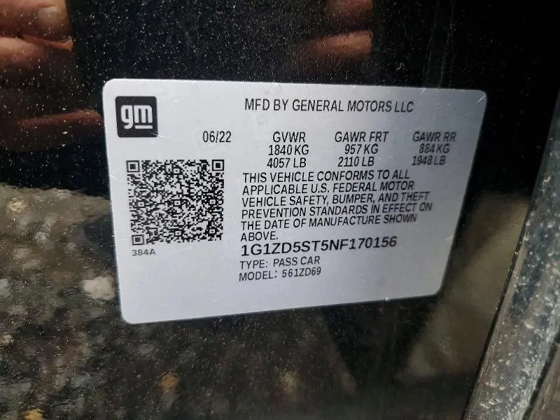 2022 CHEVROLET MALIBU LT  