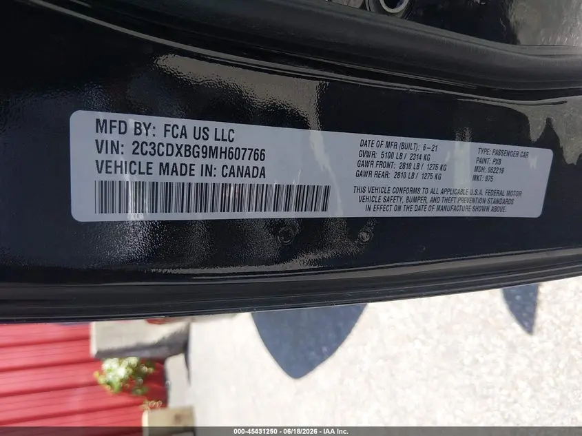 2021 DODGE CHARGER SXT RWD