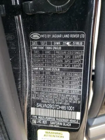 2013 LAND ROVER RANGE ROVER EVOQUE PURE  