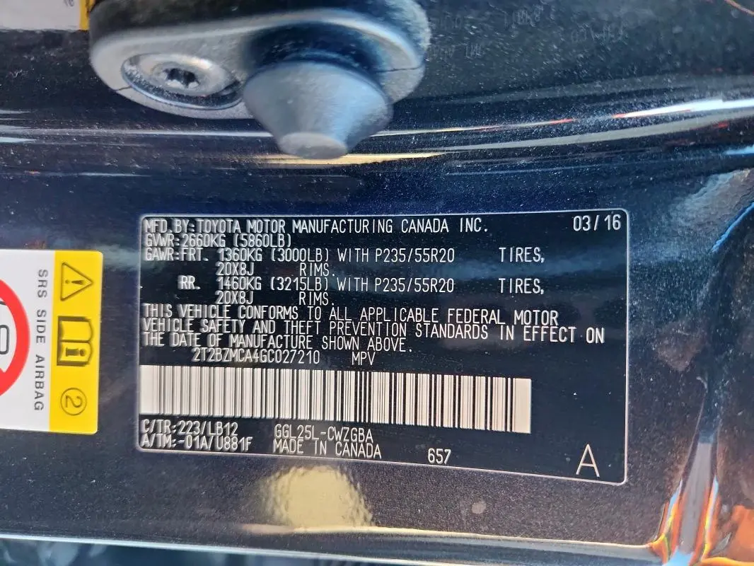 2016 LEXUS RX 350 BASE  