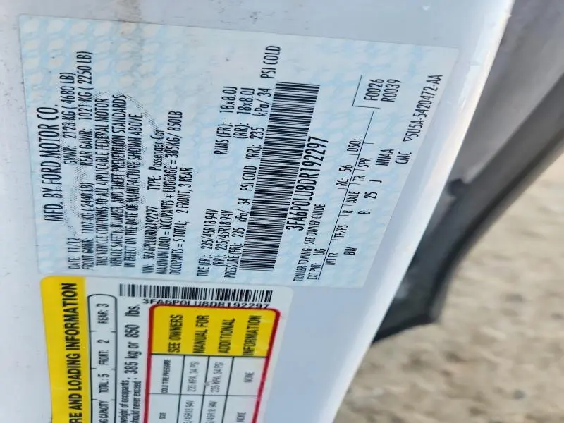 2013 FORD FUSION SE HYBRID  