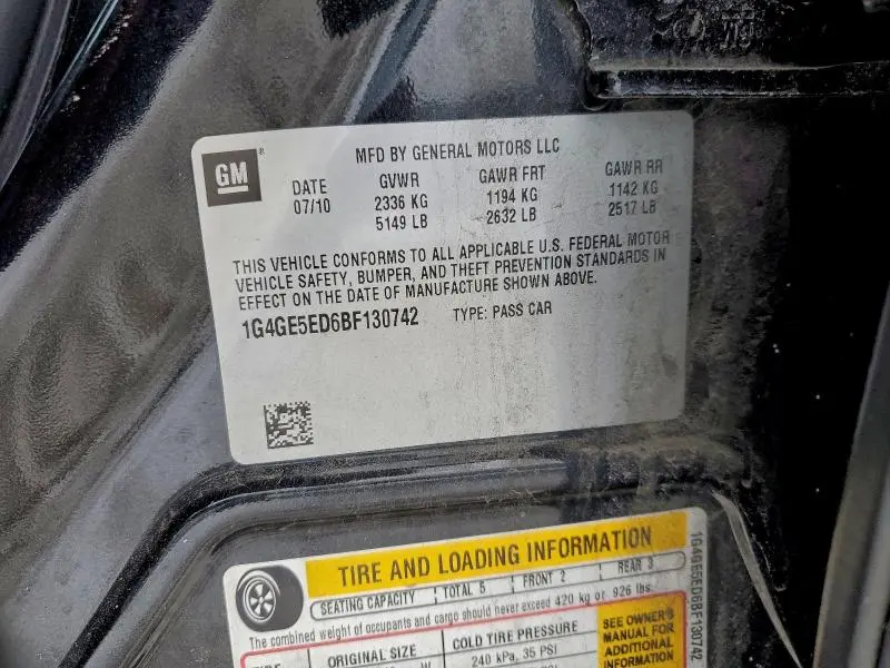 2011 BUICK LACROSSE CXS  