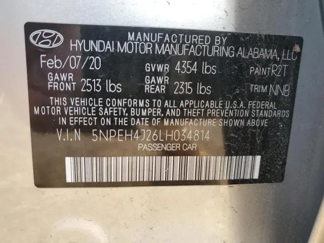 2020 HYUNDAI SONATA LIMITED  