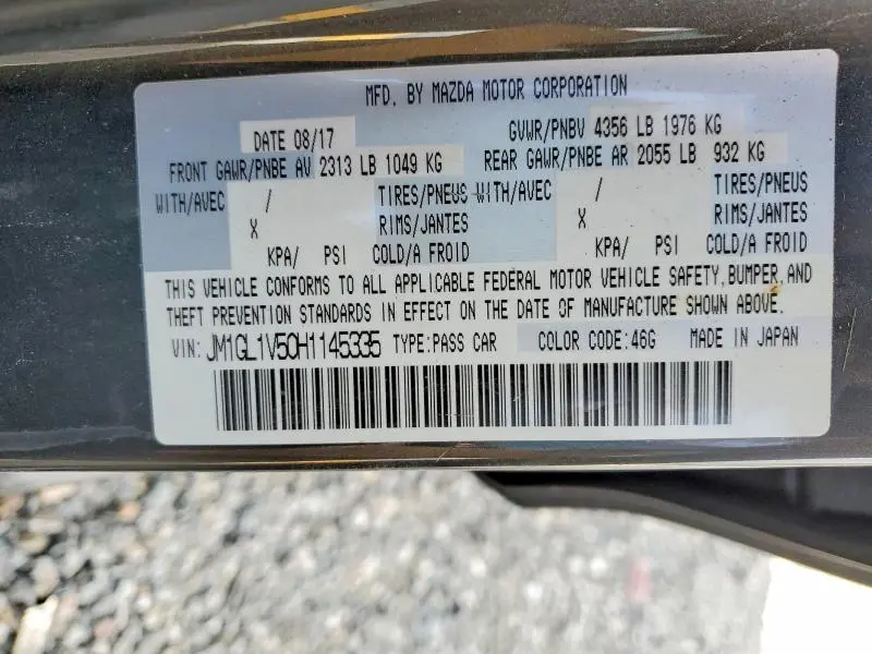 2017 MAZDA 6 TOURING  