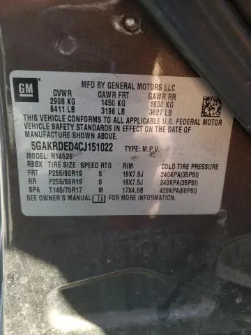 2012 BUICK ENCLAVE