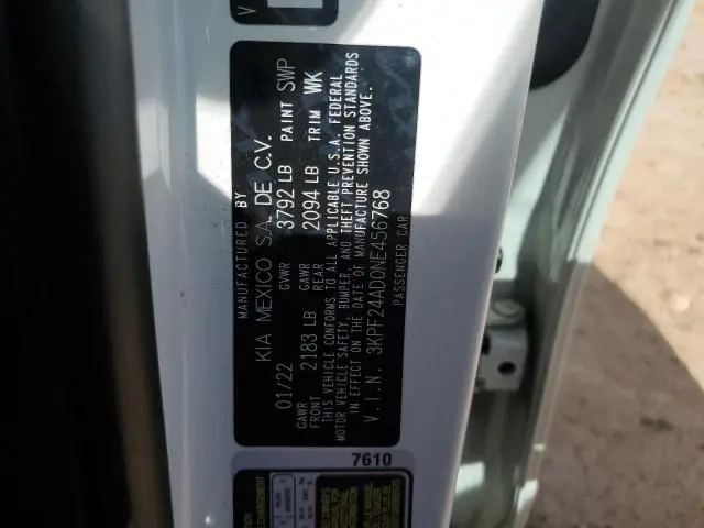 2022 KIA FORTE FE  