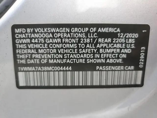 2021 VOLKSWAGEN PASSAT R-LINE  