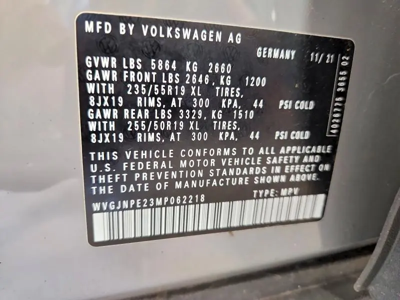 2021 VOLKSWAGEN ID.4 PRO  