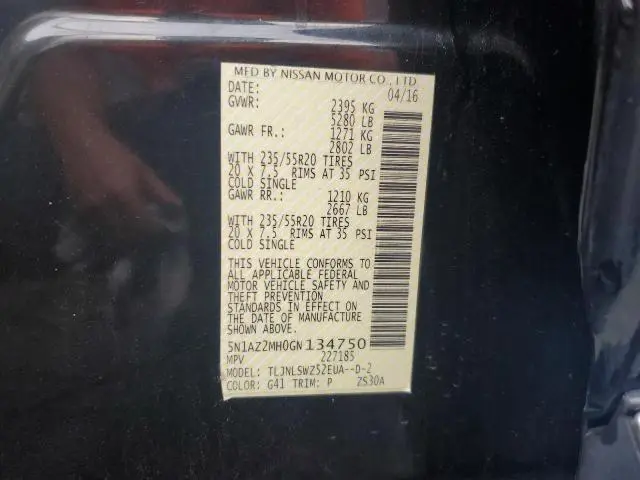 2016 NISSAN MURANO S  