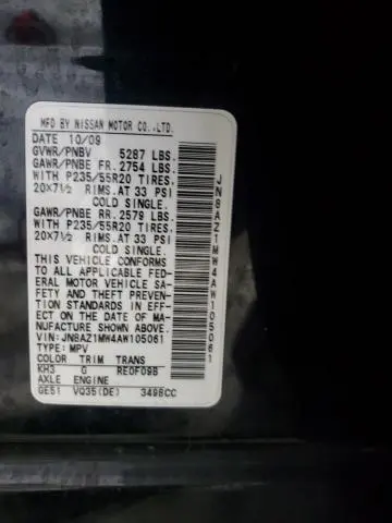 2010 NISSAN MURANO S  