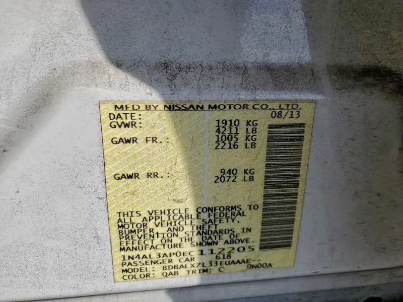 2014 NISSAN ALTIMA 2.5  