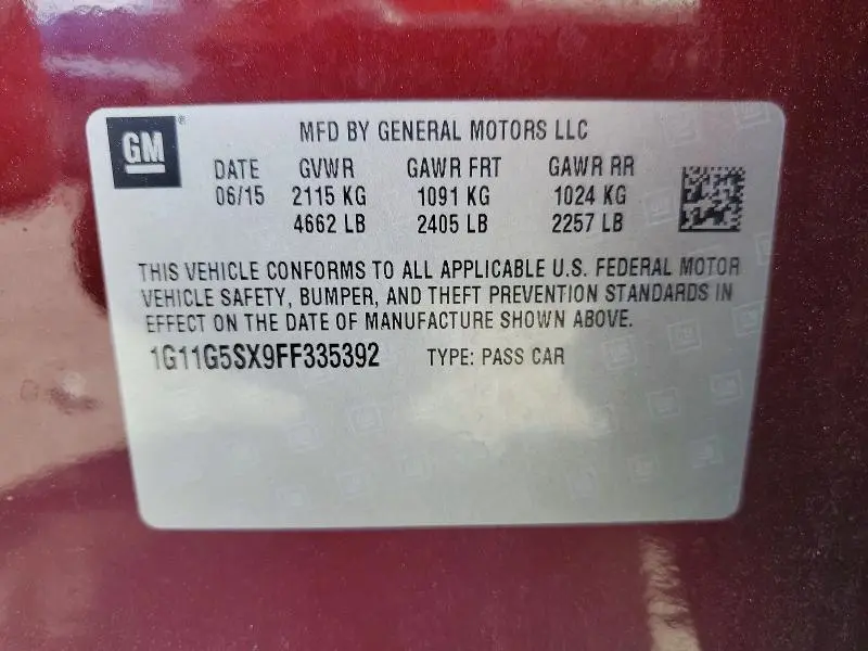 2015 CHEVROLET MALIBU LTZ  