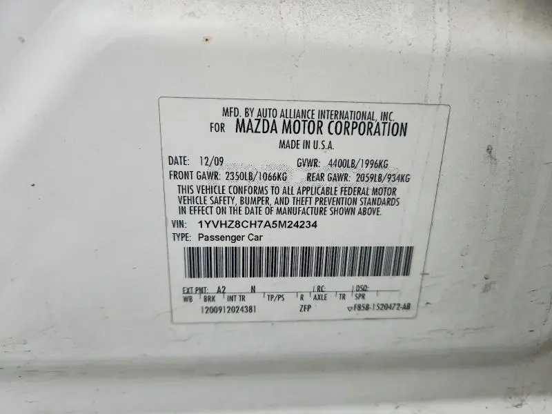 2010 MAZDA 6 I  