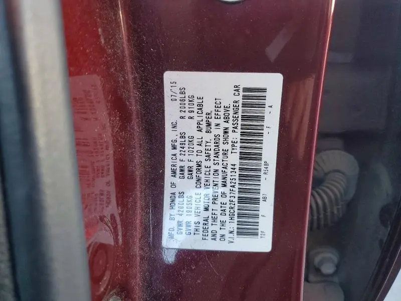 2015 HONDA ACCORD LX  