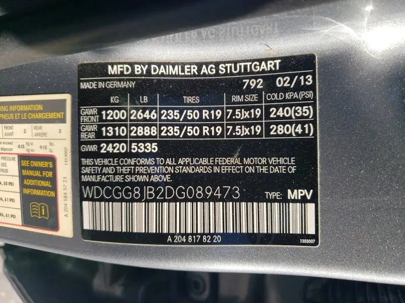 2013 MERCEDES-BENZ GLK 350 4MATIC  
