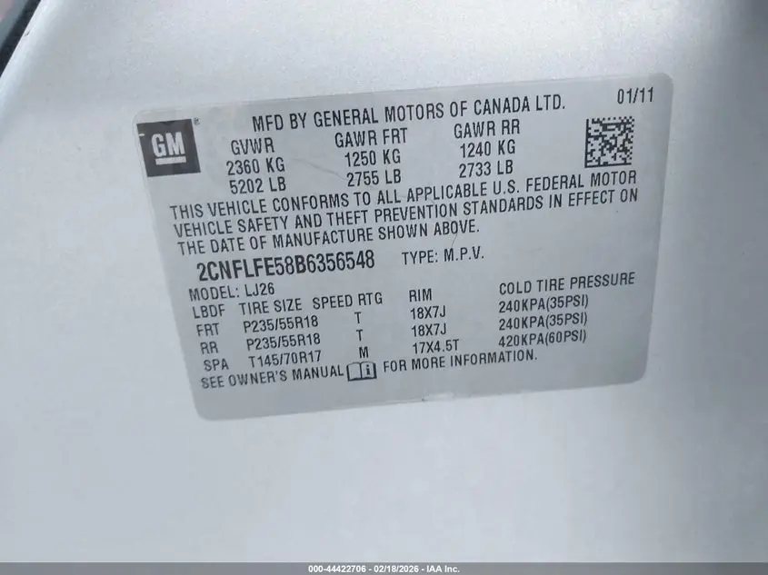 2011 CHEVROLET EQUINOX LTZ