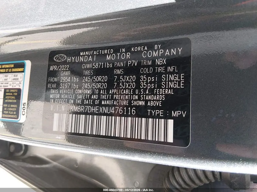 2022 HYUNDAI PALISADE CALLIGRAPHY