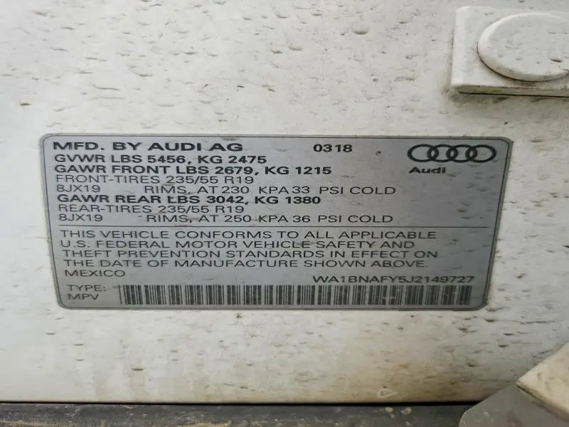 2018 AUDI Q5   