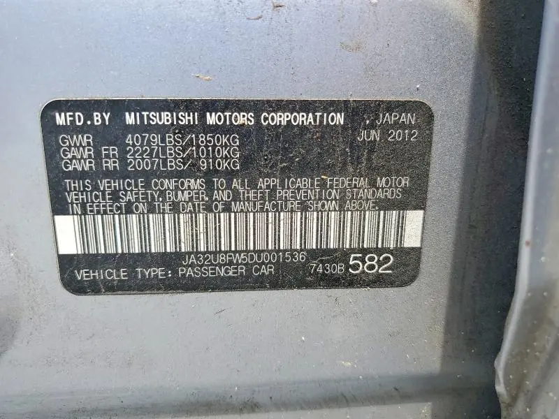 2013 MITSUBISHI LANCER GT  