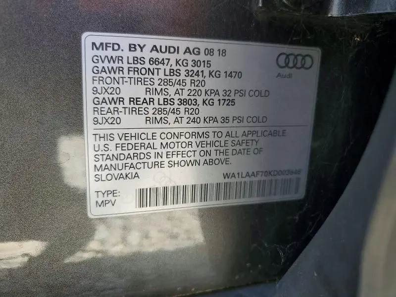 2019 AUDI Q7 PREMIUM PLUS  
