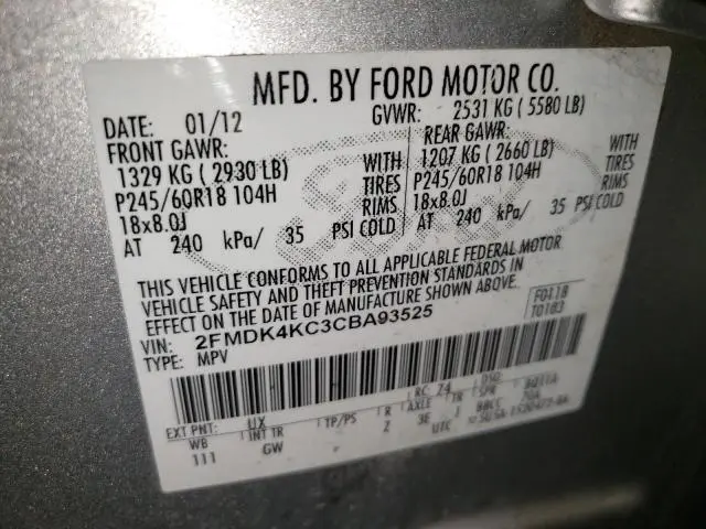 2012 FORD EDGE LIMITED  