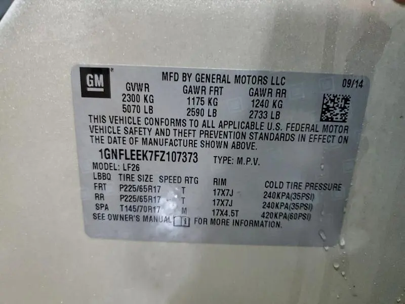 2015 CHEVROLET EQUINOX LS  