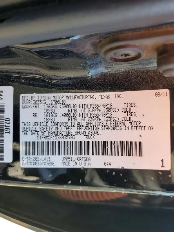 2011 TOYOTA TUNDRA DOUBLE CAB SR5  