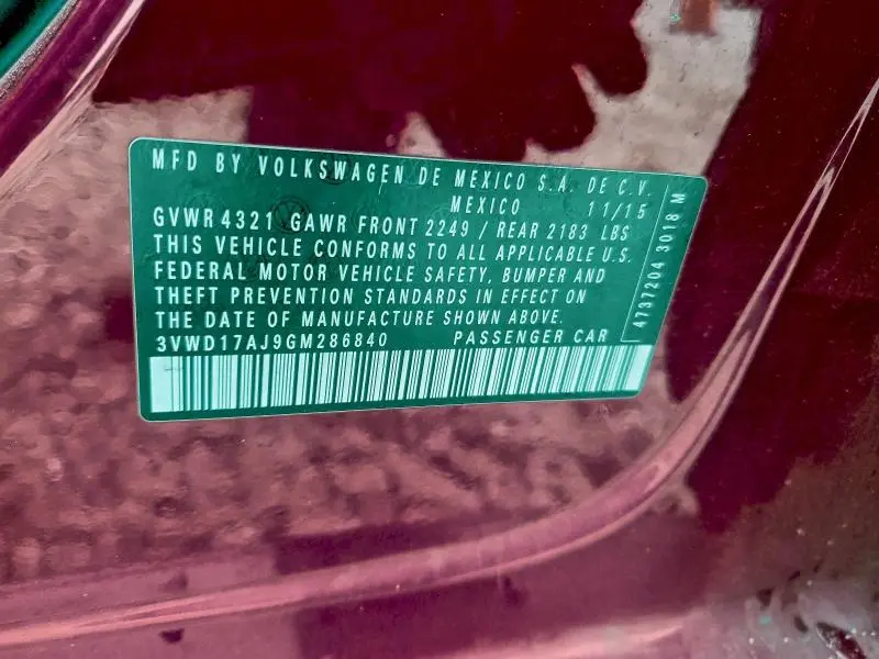 2016 VOLKSWAGEN JETTA SPORT  