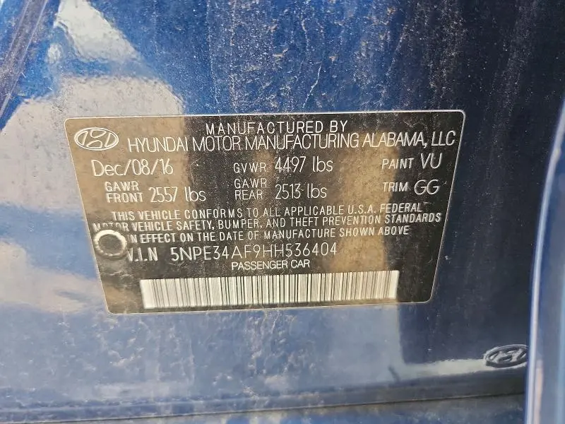 2017 HYUNDAI SONATA SPORT  