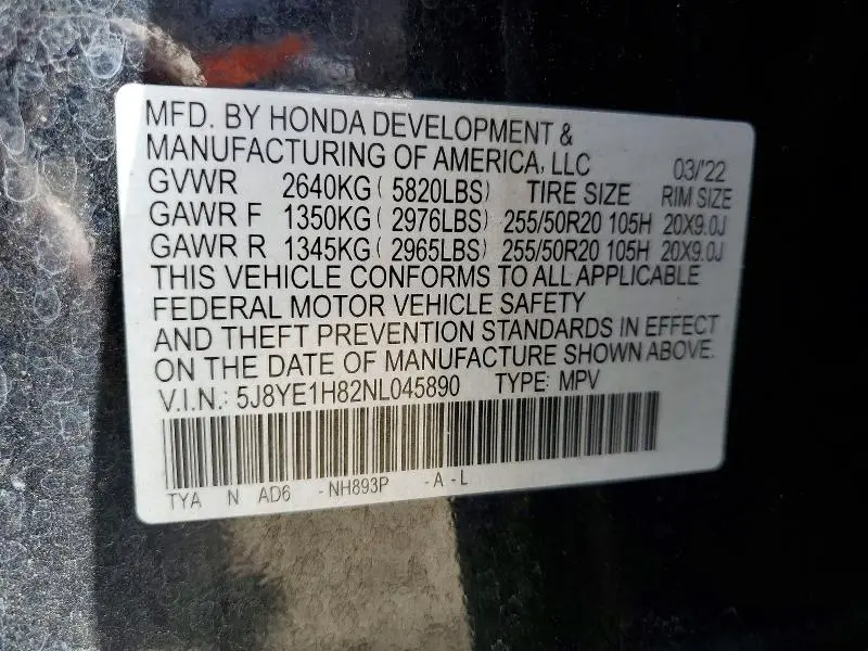 2022 ACURA MDX ADVANCE  