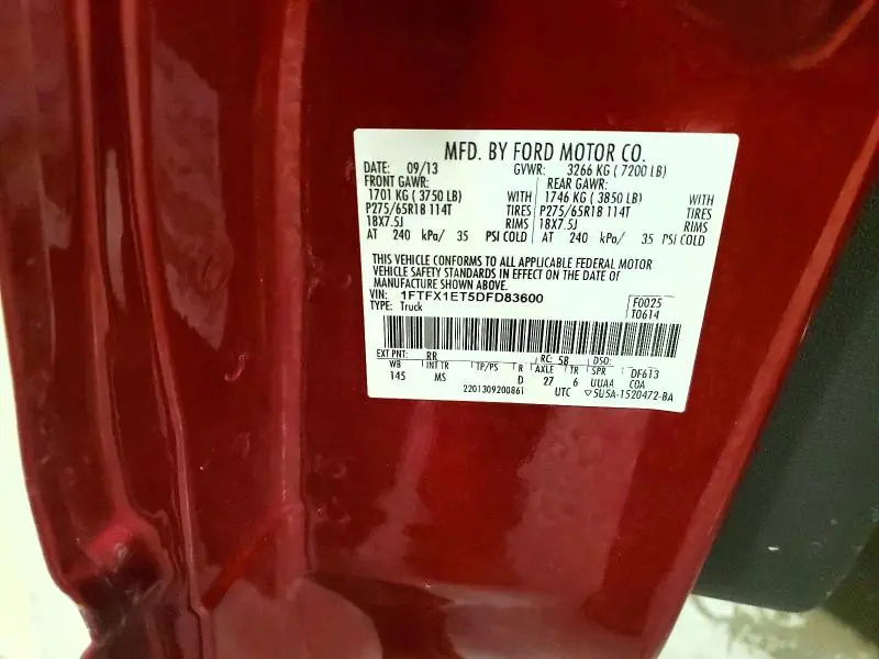 2013 FORD F150 SUPER CAB  