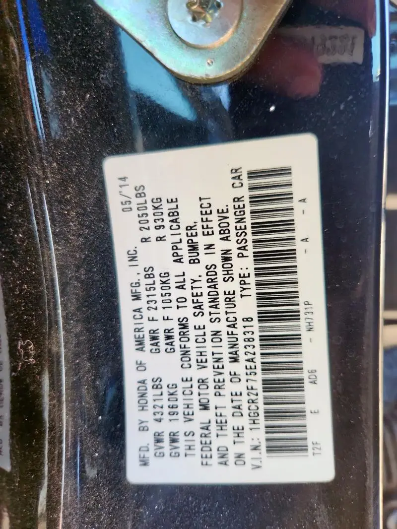 2014 HONDA ACCORD EX