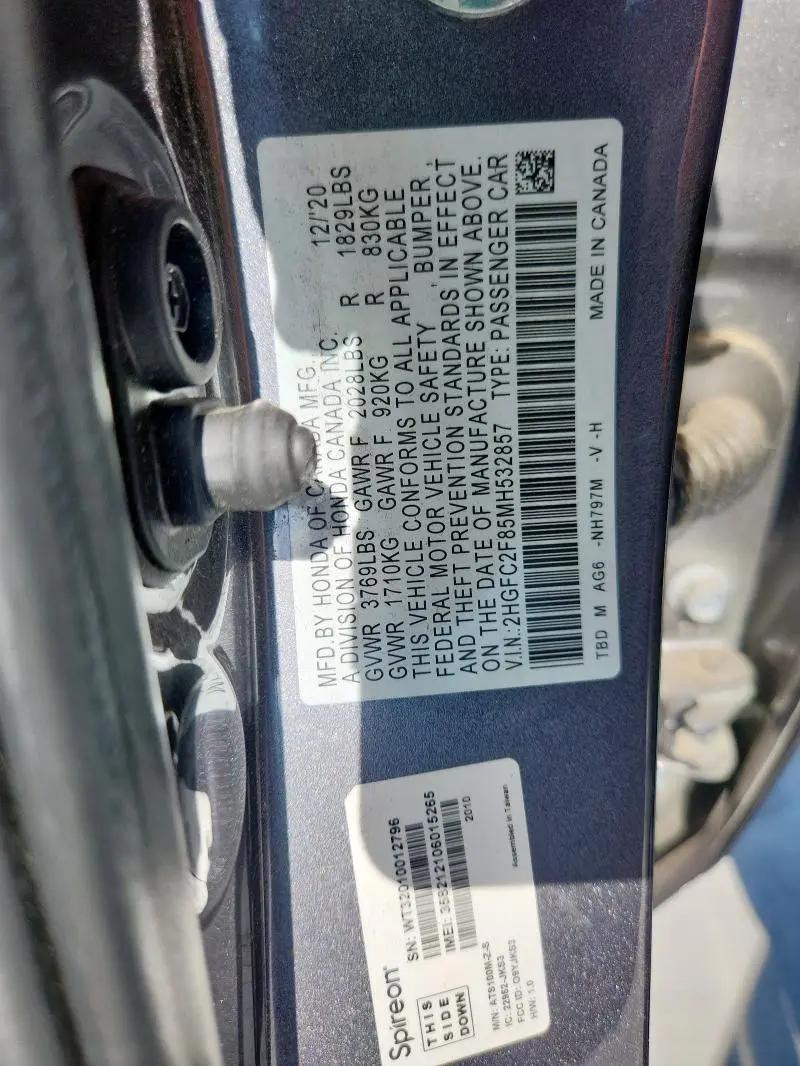 2021 HONDA CIVIC SPORT
