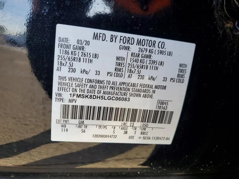 2020 FORD EXPLORER XLT  